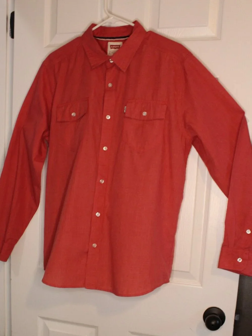 Levi Strauss Mens L red long sleeve shirt 